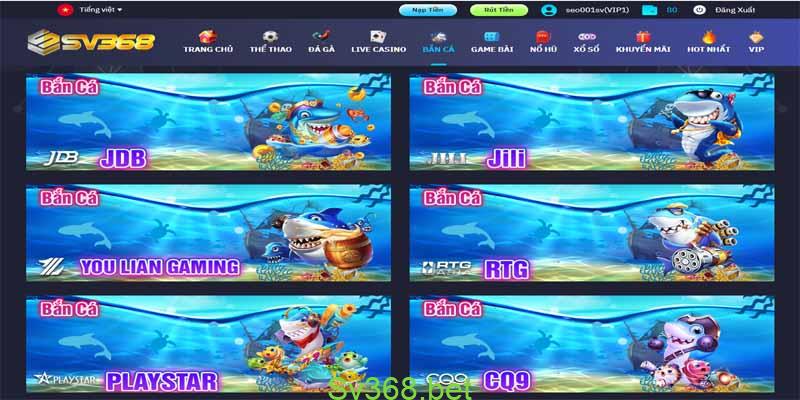 Thưởng nóng 100% khi tham gia bắn cá Sv368 1 ban ca sv368
